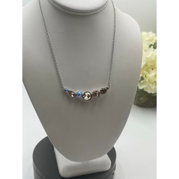 Touchstone Swarovski Crystal Retired Line in The Sand Pink Tan AB Necklace 1471N - Picture 8 of 11